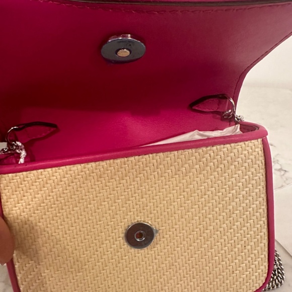 Jimmy Choo Raffia with Pink Edge Crossbody Bag - Picture 4 of 9